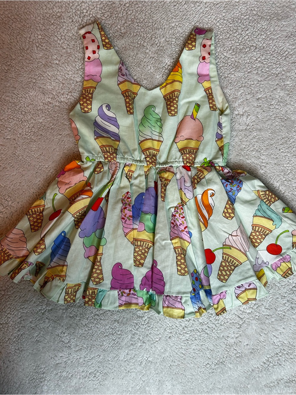 Ice Cream Print Sundress - 2t Pastel Colors